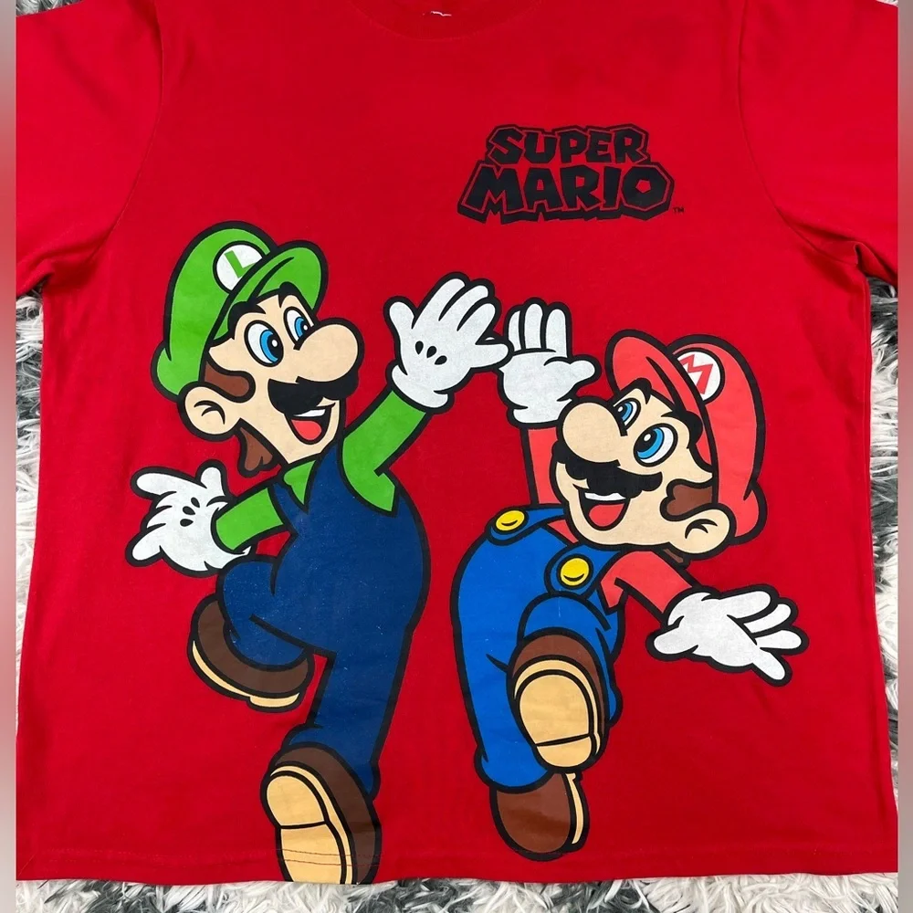 Nintendo Super Mario Bros Kids Youth Graphic T-shirt Red Size 18/20